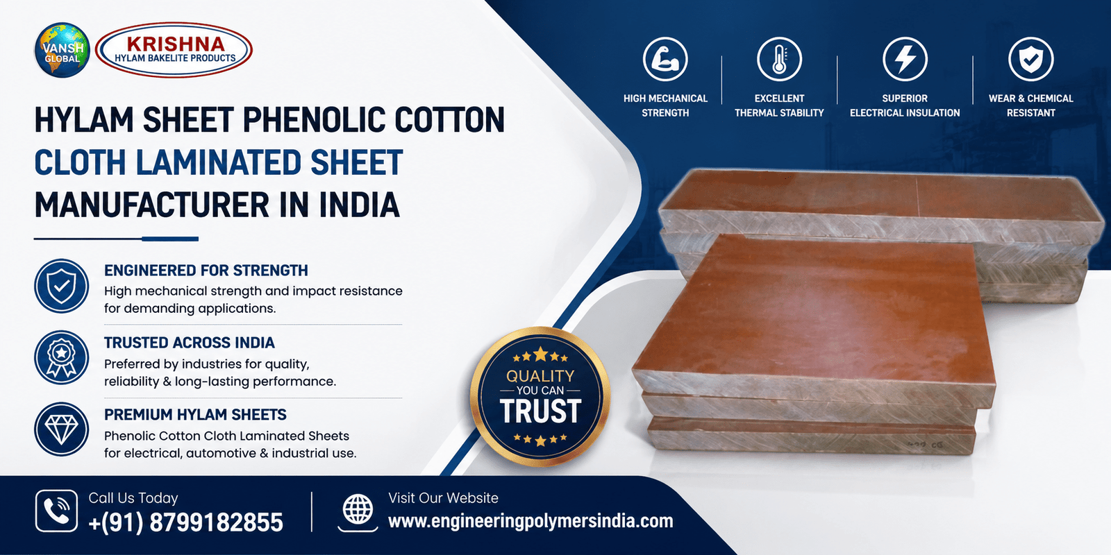 Hylam Sheet Phenolic Cotton Cloth laminated Sheet Manufacturer in India