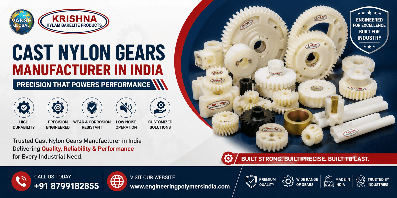 Cast Nylon Gears Manufacturer in India